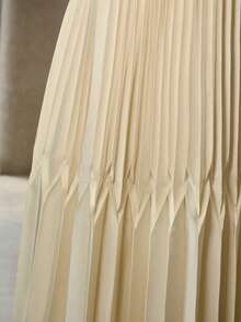 MOTF PREMIUM CHÂN VÁY XẾP DẠNG MÀU TRƠN CỠ LỚN - Màu be - Xem 3