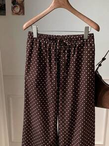 Comfortcana 棕色波点梭织女裤 - 棕色 - 查看 4