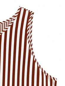 SHEIN Plus Size Color Block Striped Round Neck Sleeveless Dress - Coffee Brown - View 5