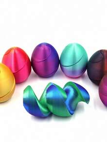 MINKOJA Un jouet de pression en forme d'œuf imprimé, jouet anti-stress, jouet à triturage, œuf mystérieux et facile à transporter, jouet mou, cadeau pour anniversaire, fête, week-end, jours de la semaine et après les cours. - Multicolore - Voir 6