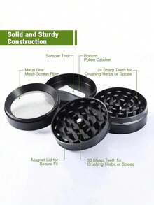 1 pieza Molinillo portátil de aleación de zinc, molino de manivela multicapa con opciones de multicolor, mini triturador de hierbas y especias de mano - Multicolor - Ver 5