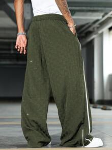 PAVTROS Quần Young Street Textured Glitter - xanh quân đội - Xem 2