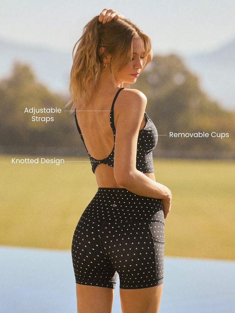 FeatherFit™ Knot Going Anywhere Twisted Backless Tank Top Light Support Low Impact Yoga Pilates Daily Spring Summer