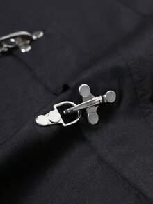 STYNVO Áo sơ mi nam công sở màu đen trơn, kiểu dáng thường ngày, có khóa hình máy bay. - màu đen - Xem 7