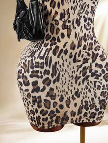 Amplova Đầm ngắn ôm sát người, dây mảnh, phối ren chấm bi gợi cảm dành cho nữ, thích hợp cho mùa hè. - màu nâu - Xem 7