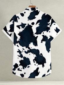 Manfinity LEGND Camisa casual de manga corta de un solo pecho con color contrastante para hombres - Multicolor - Ver 3