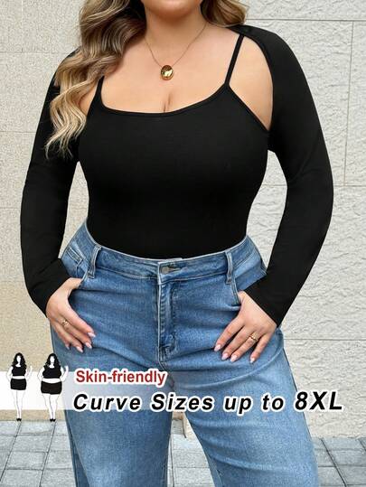 SHEIN CURVE+ 95% Cotton Black Solid Crop Bolero Shrug Top For Women - Perfect For Yoga, Gym, Home, School & Casual Wear
