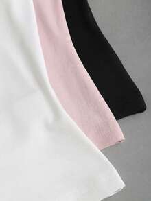 Sweetra Bộ áo tank top cổ tròn xếp ly màu trơn dành cho nữ, kiểu dáng thường ngày. - Nhiều màu - Xem 7