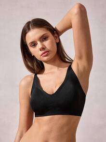 無痕無鋼圈文胸 - 黑色 - 查看 5