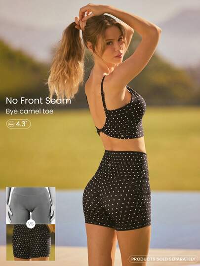 GLOWMODE 4,3" FeatherFit™ halkfria cykelshorts med fickor, utan sömmar fram, låg belastning, cykling, löpning, gymträning
