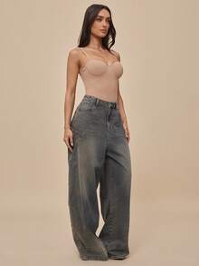 Silquee Bộ đồ định hình cúp ngực thời trang thanh lịch - Màu be - Xem 6