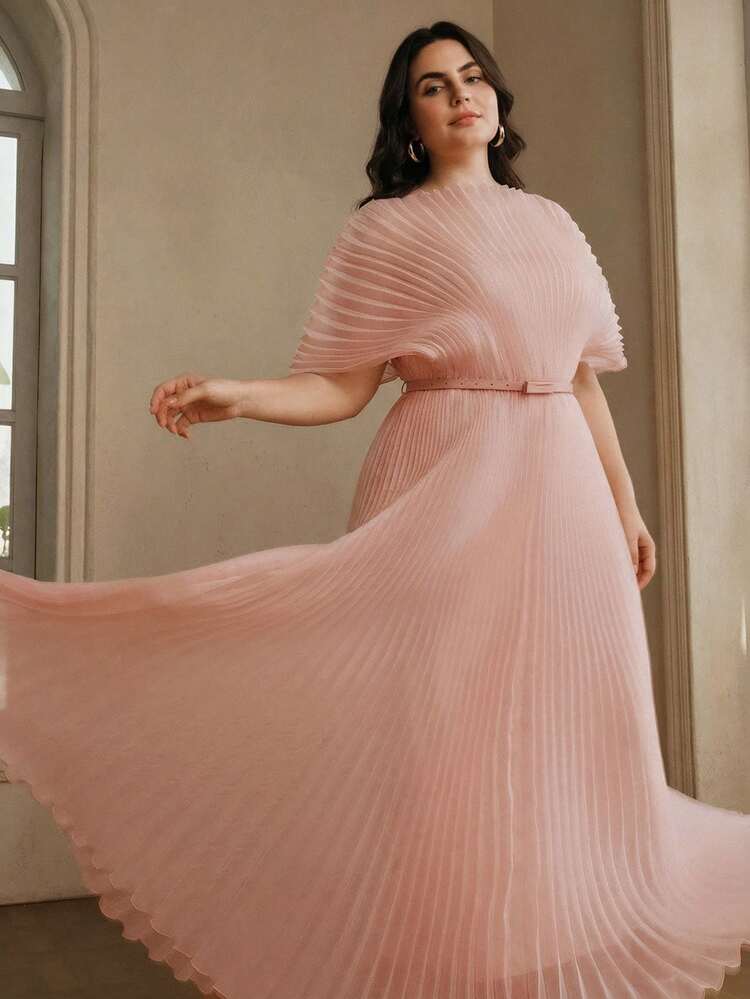 Plus Size Solid Color Minimalist Casual Dress