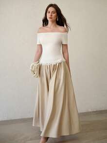 MOTF PREMIUM ONE-SHOULDER KNIT TOP, SHEER TEXTURE WITH SOFT AND BREATHABLE FEEL, SKIN-FRIENDLY AND NON-DROOPING. - White - View 6