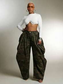 Denimoi Áo croptop tay dài có gọng nâng ngực, kiểu dáng gợi cảm, thời trang đường phố, thích hợp cho các buổi tiệc tùng, sự kiện GNO và concert. - trắng - Xem 2