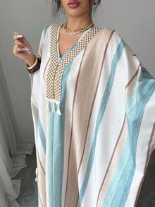 Al Najma Đầm dài tay rộng kiểu Ả Rập dành cho nữ - Nhiều màu - Xem 5