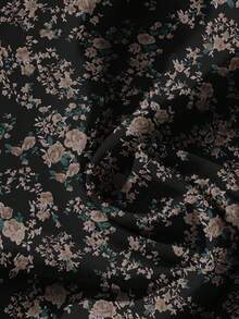 EMERY ROSE 休闲简约浪漫印花V领荷叶边短袖上衣，适合大码女性，夏季度假穿着 - 彩色 - 查看 4