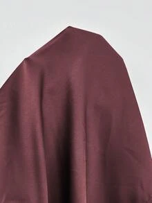 Roveilla 大码女士纯色缎面V领收腰交叉绑带露背弹力泡泡袖中长连衣裙，优雅法式复古浪漫简约风，适合办公室、通勤、商务、休闲、海滩、日常、婚礼、派对等场合。 - 紫紅色 - 查看 8
