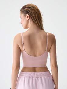 Loungeista Seamless Women Sports Bra Camisole - Baby Pink - View 2