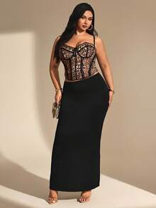 Hourglow 修身版型魚尾擺裙 - 黑色 - 查看 3