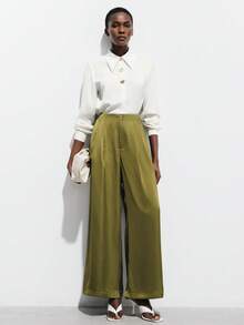 Aveloria Modichic Elegant Fashion Design Retro French Casual Loose Fit Slimming High-Quality Pants - Green - View 6