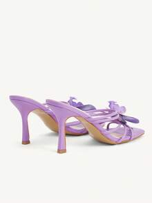 CUCCOO CHICEST Women's High Heel Sandals With 3D Floral Decor, Elegant Goddess Style, Versatile Summer Shoes - Purple - View 4