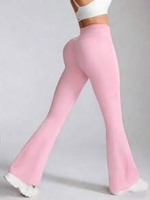 Velisys Solid Color High Waist Flare Leg Sweatpants - Multicolor - View 2
