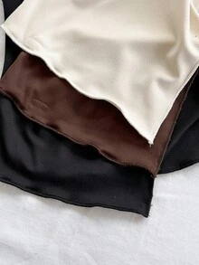 Soleia 3 Stücke V-Ausschnitt Knotenfront Twist asymmetrischer Saum figurbetontes Top, Gelb, Beige, Hellblau, geeignet für Urlaub, Date, Nachmittagstee, Reise, Musikfestival, Boho, Sommer, Strand - Verschiedenfarbig - Übersicht 5