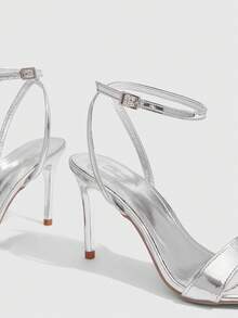 CUCCOO SZL Giày sandal cao gót thời trang nữ - Bạc - Xem 5