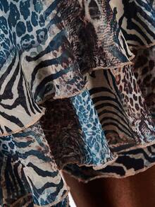 Amplova Bộ jumpsuit nữ in họa tiết toàn thân, khoét lưng, gợi cảm, không tay, kiểu yếm chéo, thắt eo, họa tiết da báo, thích hợp cho kỳ nghỉ biển, phong cách boho dễ thương. - Màu xanh lam - Xem 11