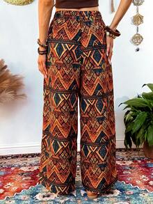 Fembélia Women's Casual Loose Printed Pants - Multicolor - View 2