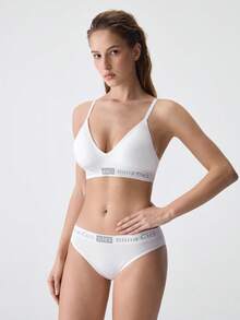 Lowkey Lull 3套女士字母印花胸罩和內褲套裝，運動款式 - 彩色 - 查看 9