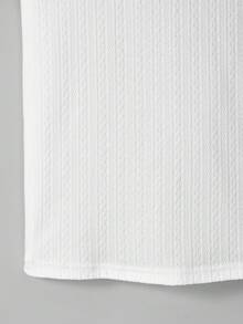 Lyxana Women's Fashion Pearl Decor Turndown Collar Button Half-Placket Short Sleeve T-Shirt - White - View 5