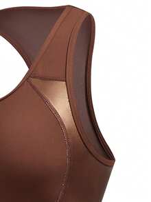 Innovista 女士简约日常无袖上衣和裤子网球套装 - 棕色 - 查看 5