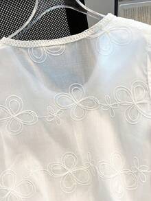 GlowEve CURVE Plus Size Women Casual Round Neck Versatile Daily Wear Shirt - White - View 5