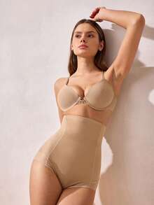 Women's High-Waist Tummy-Control Sheer Ice Silk Seamless Shapewear Underwear For Butt Lifting - Apricot - View 8