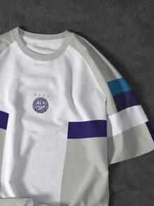 PAVTROS Crew Neck Geometric Color Block Short Sleeve Sports & Casual T-Shirts, Summer - Multicolor - View 5