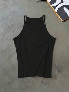 SHEIN Men's Slim Fit Sleeveless Comfortable Breathable Tank Top For Summer - White - View 4