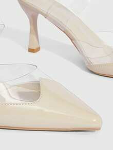 CUCCOO SZL Pointed Toe Women's High Heel Pumps, Jelly Patchwork PU Leather, Sexy For Party & Evening - Apricot - View 6