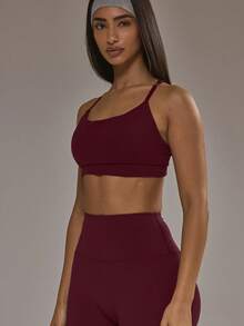 Musera Sport Sports Bra And High Rise Leggings Co-Ord Set Padel Winter Activewear Sport Gym Workout Active Sets Workout Sets Alloy Summer - Burgundy - View 5