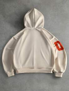 STYNVO 男士春秋季长袖连帽拉链卫衣，采用时尚的数字和字母印花，适合休闲、度假、派对、日常约会、简约办公穿着、居家休闲、户外活动等场合，也适合正式或非正式场合，自穿或送礼皆宜。 - 杏色 - 查看 2