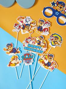 SHEIN | PAW Patrol 11件套生日派对装饰插件，甜点纸杯蛋糕装饰插件，蛋糕装饰 - 彩色 - 查看 2