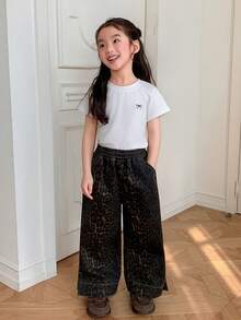 DAZY Áo thun ngắn tay cổ tròn in hình nơ dành cho bé gái - trắng - Xem 3