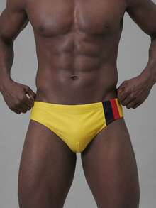 ZELFYO Maillots de bain homme minimalistes décontractés et quotidiens grande taille - Jaune citron - Voir 5