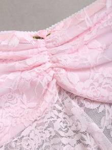 Sweetra New Sexy Lace See-Through Camisole, Versatile For Daily Wear, Commuting, Dating, Pink Color For Women, Spring/Summer - Pink - View 3