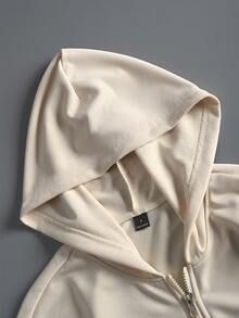 STYNVO 男士春秋季长袖连帽拉链卫衣，采用时尚的数字和字母印花，适合休闲、度假、派对、日常约会、简约办公穿着、居家休闲、户外活动等场合，也适合正式或非正式场合，自穿或送礼皆宜。 - 杏色 - 查看 3