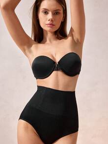 Strapless Bra Front Closure Push Up Bras For Women Heart Pattern Cup Backless Invisible Strapless Underwear Sexy Lingerie With Adjustable Straps Tube Top Great For Backless Dress Non-Slip Anti-Exposure Underwire Bra - Black - View 4
