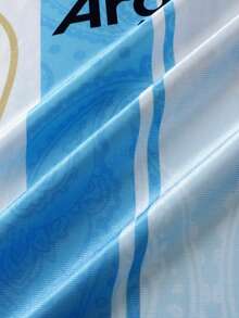 男士休闲撞色条纹T恤，夏季 - 藍白色 - 查看 4