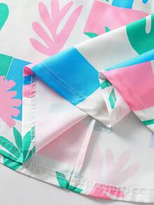 SHEIN Casuvi Kids Đầm không tay in họa tiết hoa nhiệt đới, kiểu dáng thường ngày cho bé gái, bộ sưu tập Xuân/Hè mới. - Nhiều màu - Xem 5