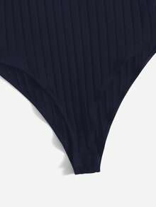 SHEIN EZwear 海军蓝加大码短袖连体衣 - 藏蓝色 - 查看 4