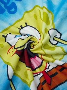 SpongeBob SquarePants | SHEIN 男童卡通印花圆领短袖上衣和短裤休闲家居服睡衣套装 - 藍色 - 查看 7